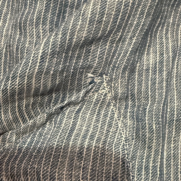 CP Shades Blue & White Linen Stripe Shirt Dress Beach Coverup Size Small - Picture 6 of 8